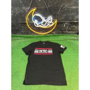 NASA Explorer T-Shirt Black Graphic Print Space Exploration Men's Tee Size‎ MD